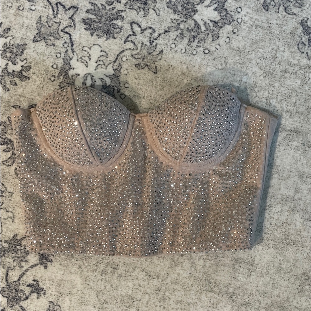 Windsor Rhinestone Pink Bustier Top